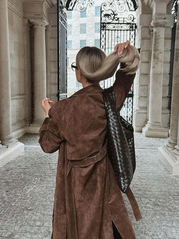 Maja™ | Płaszcz Trench z Zamszu
