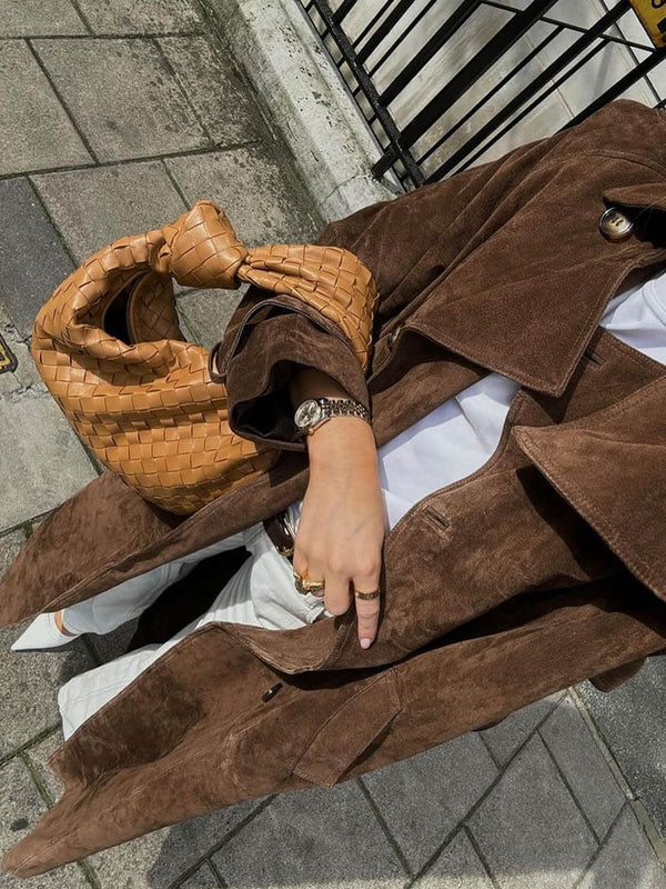 Maja™ | Płaszcz Trench z Zamszu